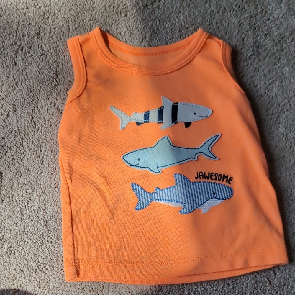 Carter's Orange and Blue Shark Tank Top